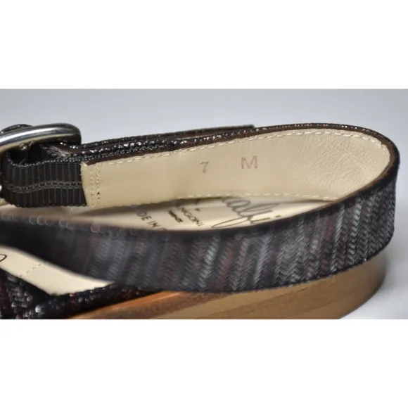 AMALFI BY RANGONI NIB GELSO BLACK KATMANDOU SLINGBACK FLATS. SIZE 7M
