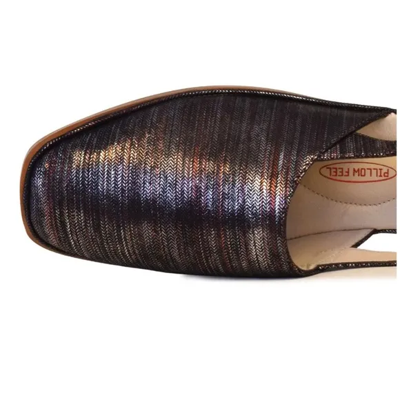 AMALFI BY RANGONI NIB GELSO BLACK KATMANDOU SLINGBACK FLATS. SIZE 7M