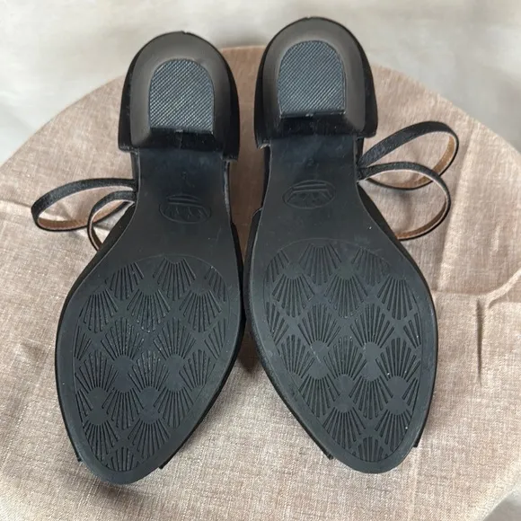 American Dutchess Royal Vintage Zella 1940's Duo-Strap Sandals Black Women 6