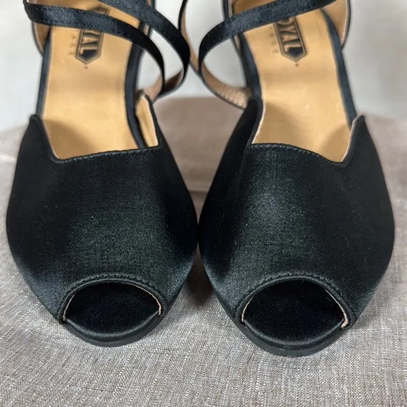 American Dutchess Royal Vintage Zella 1940's Duo-Strap Sandals Black Women 6