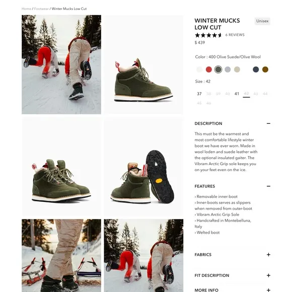 Amundsen Winter Mucks Low Cut Olive Suede 44 (US 10)