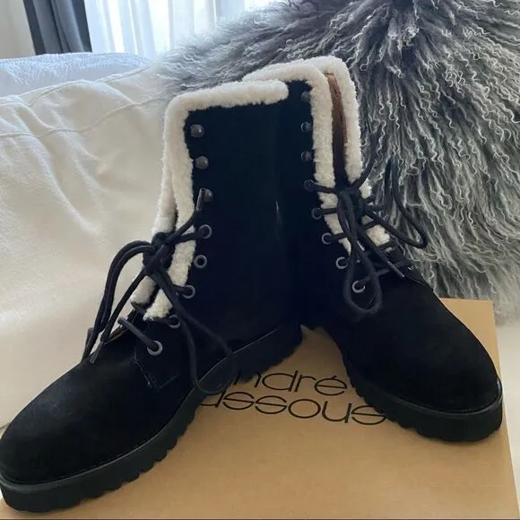 Andre Assous Water resist Suede Prisca Boots Black