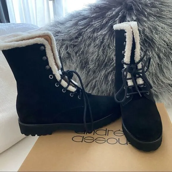 Andre Assous Water resist Suede Prisca Boots Black