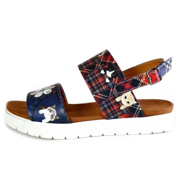Ankle Strap Sandal - Cats &amp; Flowers - Daisy - Neefs Line of Goby Shoes