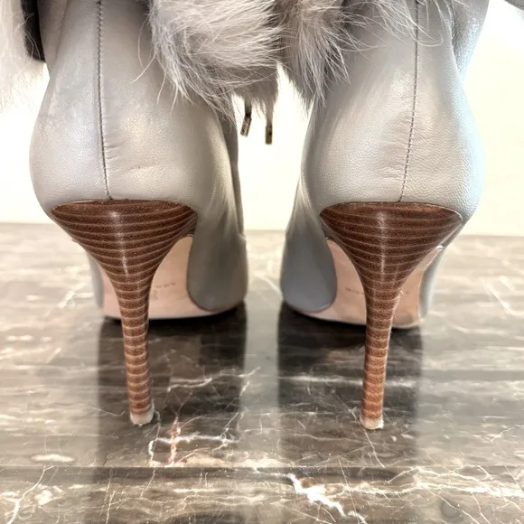 Ann Taylor Leather and Fur Heeled Booties