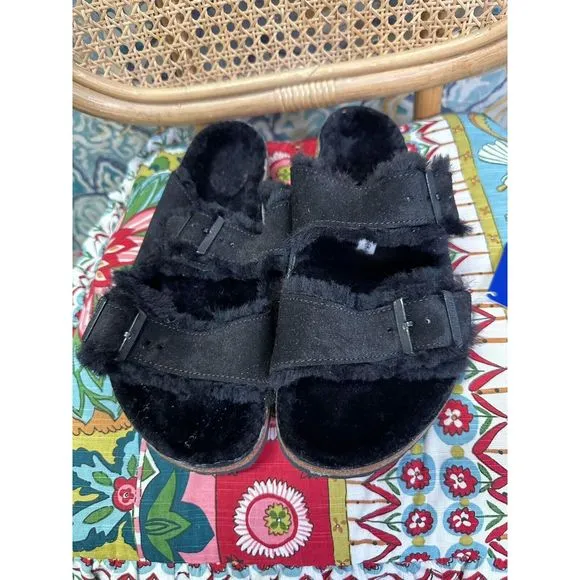 Anthropologie Birkenstock Arizona Shearling-Lined Sandals
