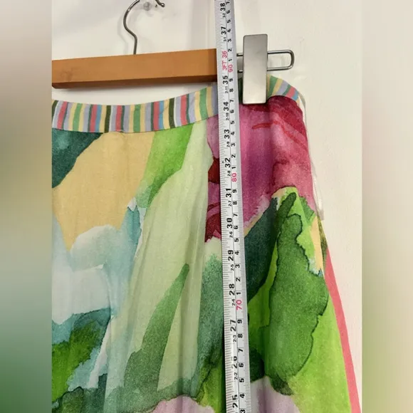 Anthropologie BL^NK LAMEIYA SKIRT midi water color flower print