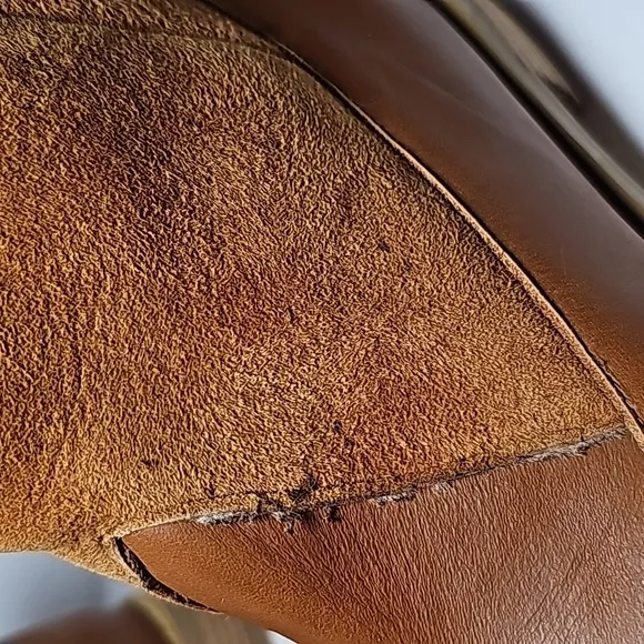 Anthropologie F-Troupe Booties Ankle Boots Brown Leather Shearling London 39
