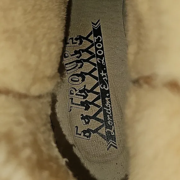 Anthropologie F-Troupe Booties Ankle Boots Brown Leather Shearling London 39