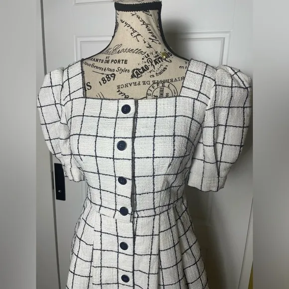 Anthropologie Gal Meets Glam Dawn windowpane mini dress
