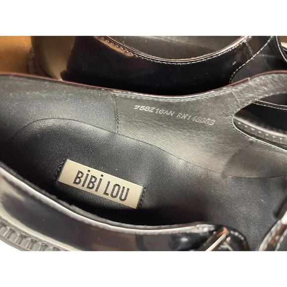 Anthropology Bibi Lou &quot;Cathy&quot; Leather T-Strap Mary Janes loafers Size 41 (10US)