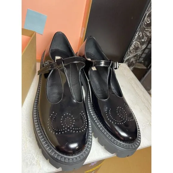 Anthropology Bibi Lou &quot;Cathy&quot; Leather T-Strap Mary Janes loafers Size 41 (10US)