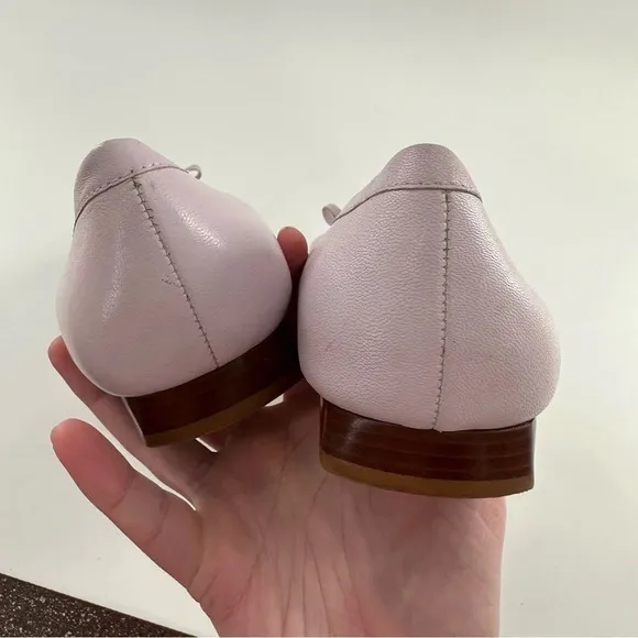 Antonio Melani womens flats 9.5 purple lavender leather bow square toe ballet