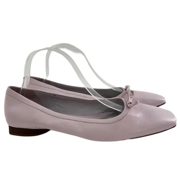 Antonio Melani womens flats 9.5 purple lavender leather bow square toe ballet