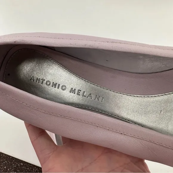 Antonio Melani womens flats 9.5 purple lavender leather bow square toe ballet