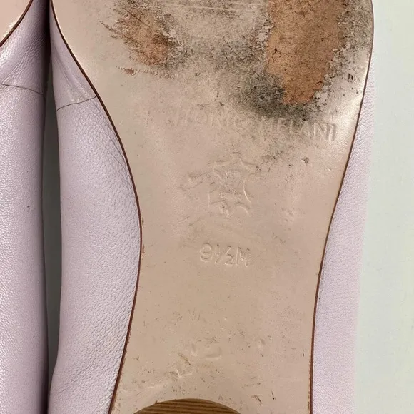 Antonio Melani womens flats 9.5 purple lavender leather bow square toe ballet