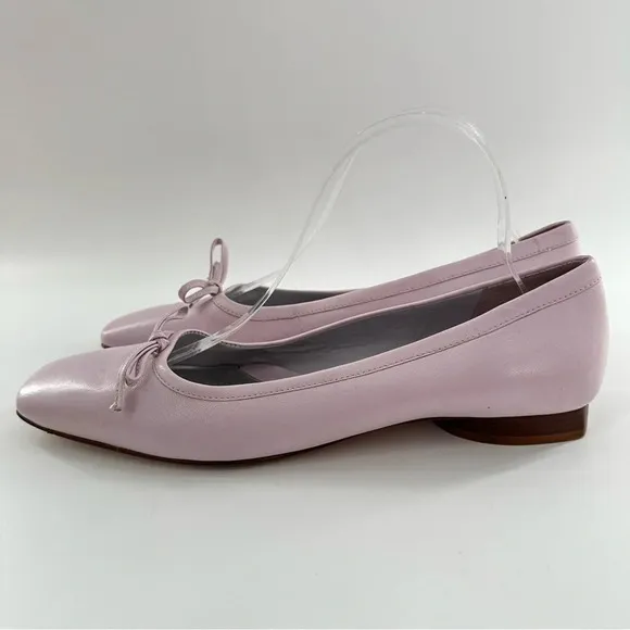 Antonio Melani womens flats 9.5 purple lavender leather bow square toe ballet