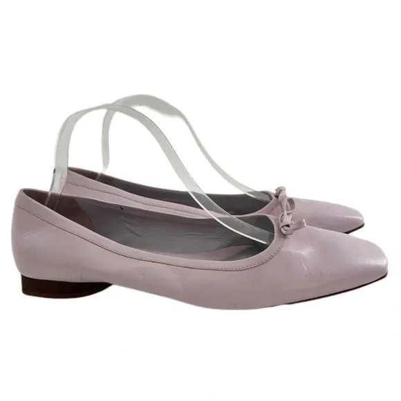Antonio Melani womens flats 9.5 purple lavender leather bow square toe ballet
