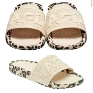APL Cream and Leopard Slide Sandals
