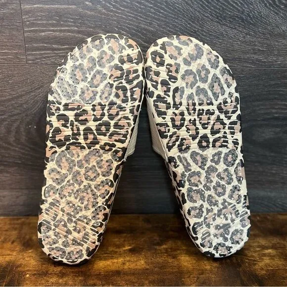 APL Cream and Leopard Slide Sandals