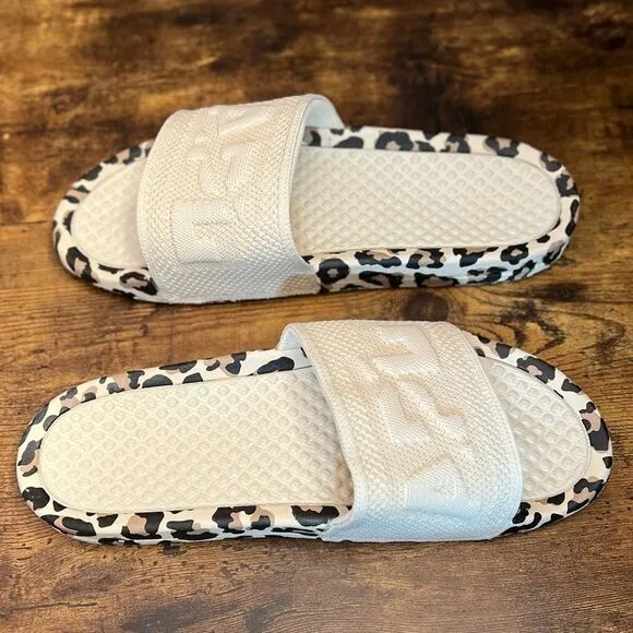 APL Cream and Leopard Slide Sandals