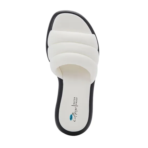 Aqua College Women's Simona Water Resistant Quilted Slide Sandals White Size 11