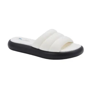 Aqua College Women's Simona Water Resistant Quilted Slide Sandals White Size 11