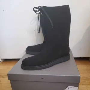 Aquatalia Black Camillia Suede And Shearling Boots Size 10 Worn Once With Box