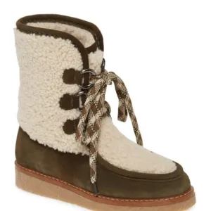 Aquatalia Wynter Suede &amp; Shearling Platform Boots