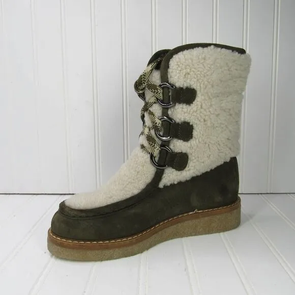 Aquatalia Wynter Suede &amp; Shearling Platform Boots