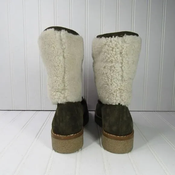 Aquatalia Wynter Suede &amp; Shearling Platform Boots