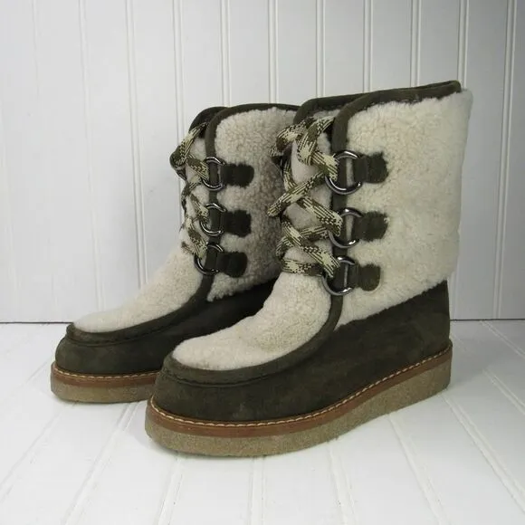 Aquatalia Wynter Suede &amp; Shearling Platform Boots