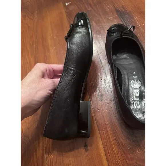 Ara Belinda Cap Toe Ballet Flats Black Women’s Size 6 Orig $170