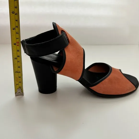 Arche Leiga Heels Sandals Black Orange Leather Women’s Size 37 *MinorWear