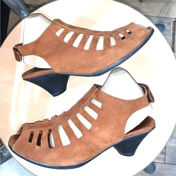 Arche Slingback Caged Sandal Nubuck Leather Sandals brown Women’s Size 6