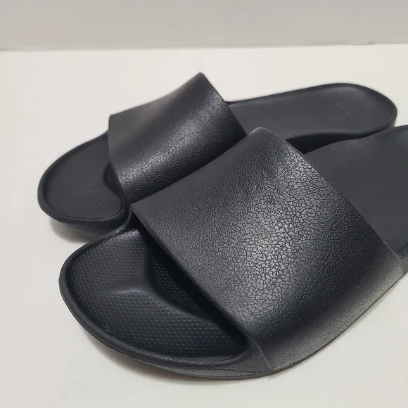 ARCHIES Arch Support Comfort Slide Sandals UNISEX Black Men's Size 8