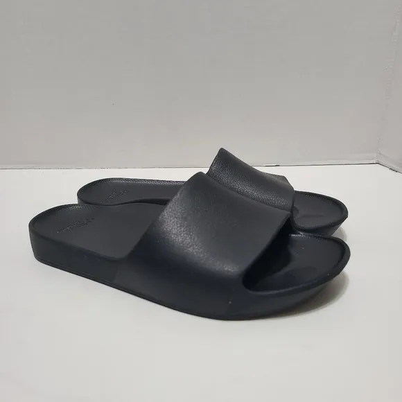 ARCHIES Arch Support Comfort Slide Sandals UNISEX Black Men's Size 8