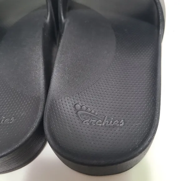 ARCHIES Arch Support Comfort Slide Sandals UNISEX Black Men's Size 8