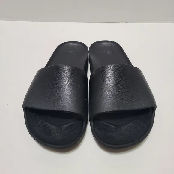 ARCHIES Arch Support Comfort Slide Sandals UNISEX Black Men's Size 8