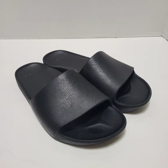 ARCHIES Arch Support Comfort Slide Sandals UNISEX Black Men's Size 8