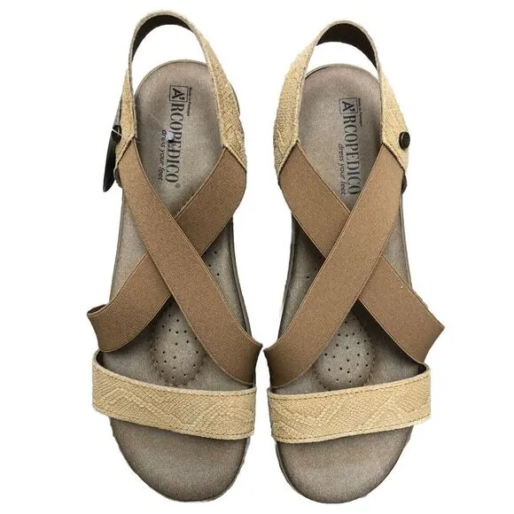 Arcopedico Monterey Sandals US 9 40 Made in Portugal Snake Biscuit NEW‎