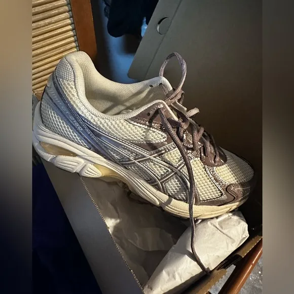 Asics Cream and Brown Sneakers