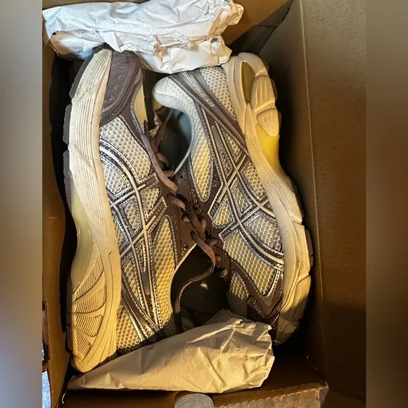Asics Cream and Brown Sneakers