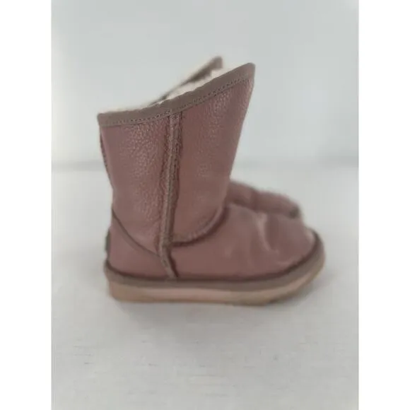 Australia Luxe Collective Girls Boots Size 10 US Pink Leather Shearling Cosy