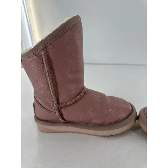 Australia Luxe Collective Girls Boots Size 10 US Pink Leather Shearling Cosy