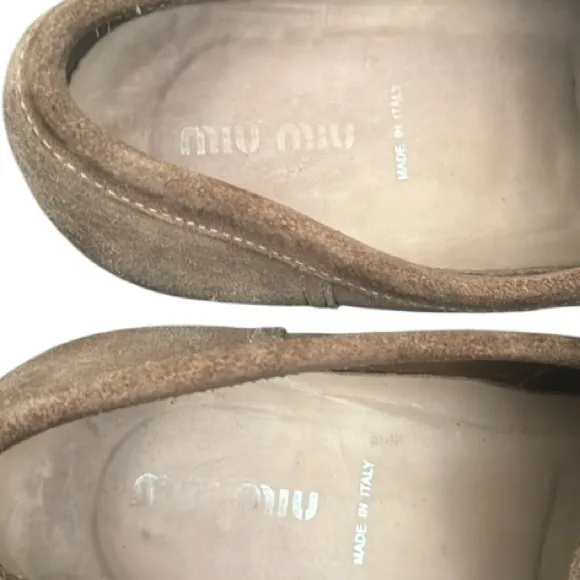 Authentic Miu Miu luxury designer signature modern loafers men’s sz 6.5