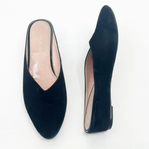 Avec Les Filles Black Suede Flats Bella size 9 Mules