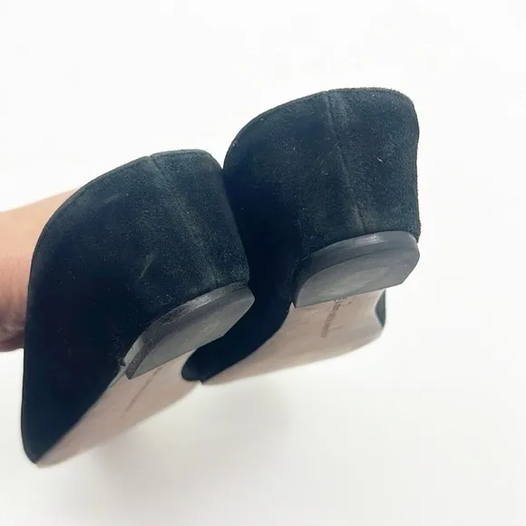 Avec Les Filles Black Suede Flats Bella size 9 Mules