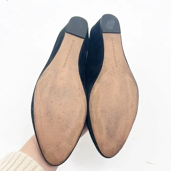 Avec Les Filles Black Suede Flats Bella size 9 Mules