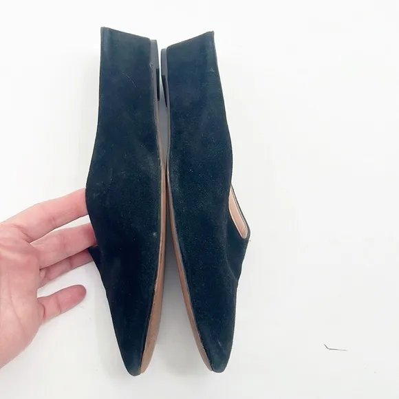 Avec Les Filles Black Suede Flats Bella size 9 Mules